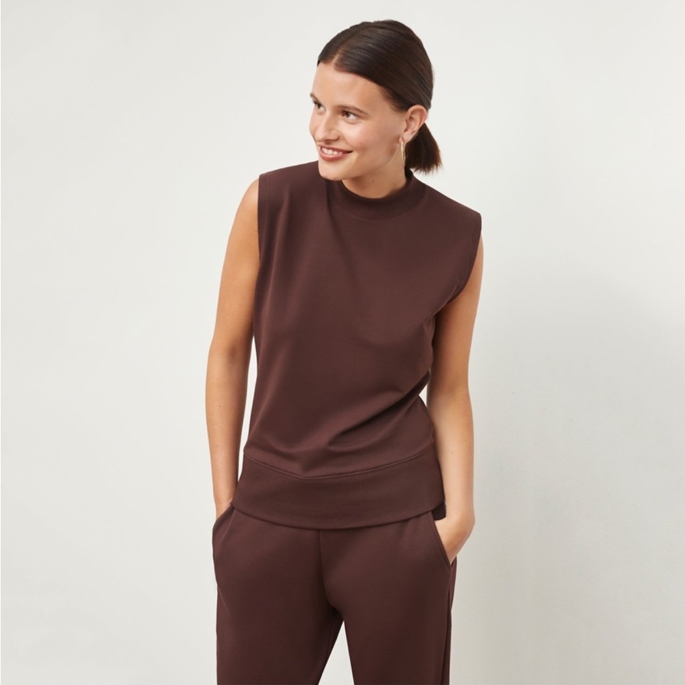 MM Lafleur Toni sleeveless top in French terry in red purple/ small. B1